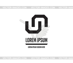 UN Logo Monogram Design - vector clipart