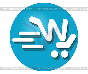 Shopping Cart Icon For W - vector image