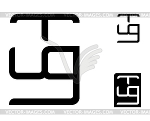 TUG письмо Logo Set - векторный дизайн