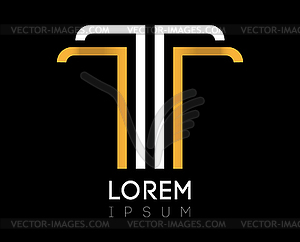 Elegant T Logo Design - stock vector clipart