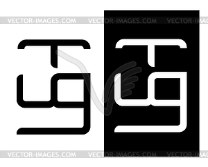 TUG Letter Logo - vector clipart / vector image