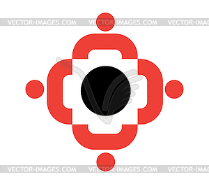 Teamwork Icon - color vector clipart