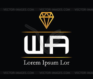 Алмазный дизайн логотипа - изображение в векторном виде
