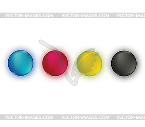 CMYK Round Color Set - vector image