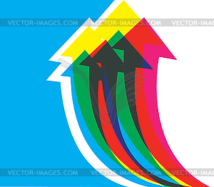 Цветные стрелки вверх - изображение в векторе