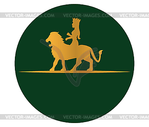 Lion and Queen - vector clipart