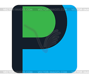 P Icon Design - vector image