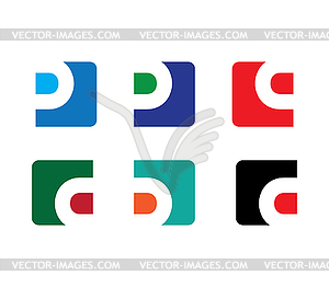 P,B and Q Icon Set - vector image