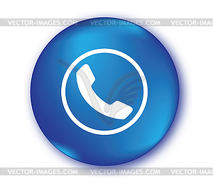 Blue Phone Icon - royalty-free vector clipart
