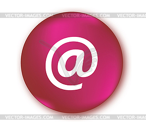 Mail At Sign - color vector clipart