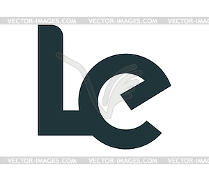 LE Дизайн логотипа - стоковый векторный клипарт