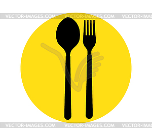 Spoon and Fork Icon - vector clipart