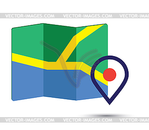 Map Icon an 3D Pin Design - stock vector clipart