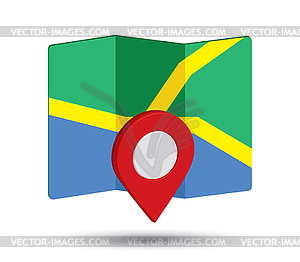 Map Icon an 3D Pin Design - vector clipart