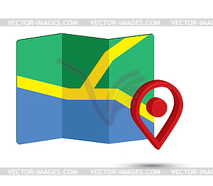 Map Icon an 3D Pin Design - vector image