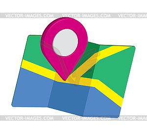 Map Icon an 3D Pin Design - royalty-free vector image