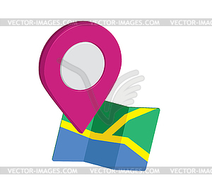 Map Icon an 3D Pin Design - vector clipart