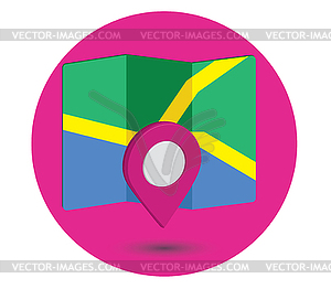 Map Icon an 3D Pin Design - vector clipart