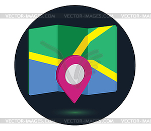 Map Icon an 3D Pin Design - vector image