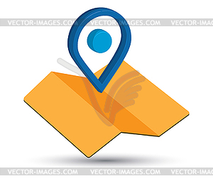 Map Icon an 3D Pin Design - vector clip art