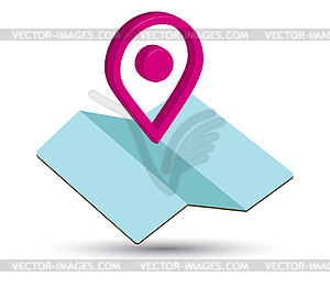 Map Icon an 3D Pin Design - vector image