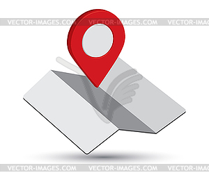 Map Icon an 3D Pin Design - vector clipart