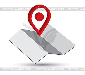 Map Icon an 3D Pin Design - vector image