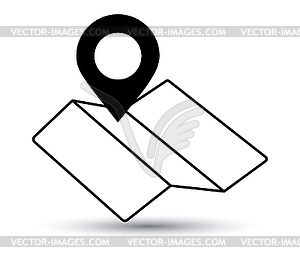 Map Icon and Pin Design - vector clipart