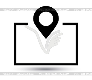 Map Icon and Pin Design - vector EPS clipart