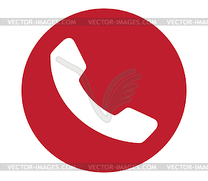 Красный Значок телефона - изображение в векторном формате