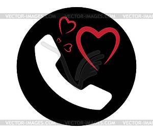 Heart and Phone Icon - vector EPS clipart