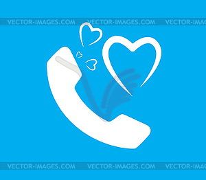 Heart and Phone Icon - vector EPS clipart