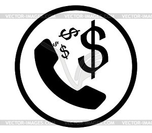 Phone and Dollar Sign Icon - stock vector clipart