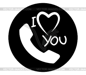 I Love You Phone Icon - vector clipart