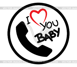 I Love Baby Phone Icon Design - vector clipart