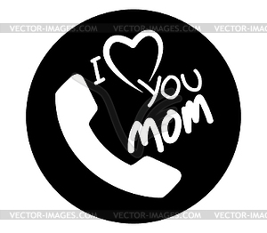 I Love Mom Icon Design - vector image