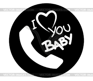 I Love Baby Phone Icon Design - vector image