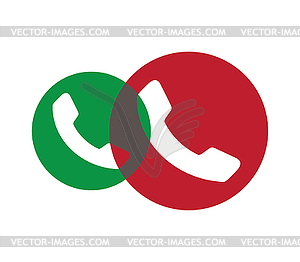 Green and Red Phone Icon - vector EPS clipart