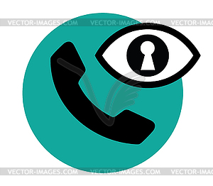 Телефон и безопасность - рисунок в векторе
