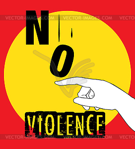 No Violence Protest Poster Design - vector image
