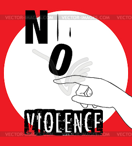 No Violence Protest Poster Design - vector clipart