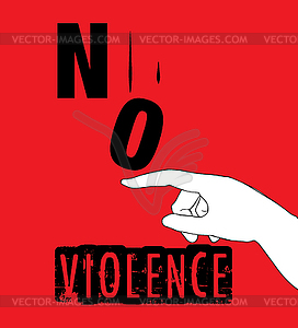 Нет Насилие Протест Дизайн плаката - векторный клипарт / векторное изображение