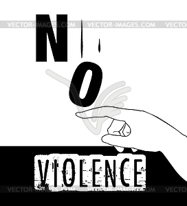 Нет Насилие Протест Дизайн плаката - векторный клипарт