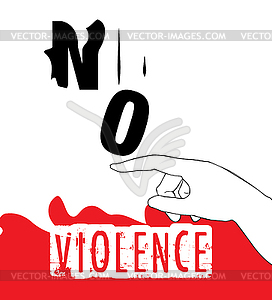 No Violence Protest Poster Design - vector clip art