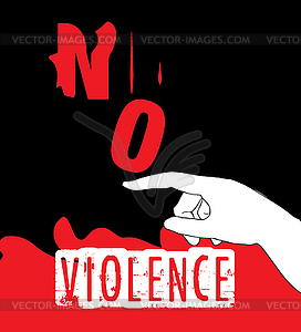 No Violence Protest Poster Design - vector clipart