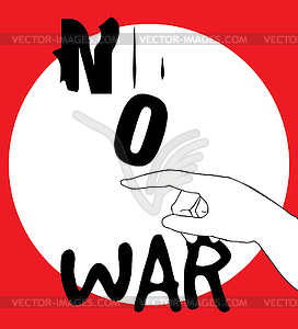 No War Poster Design - vector image