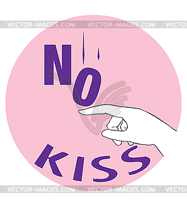 Sticker for No Kiss - vector clipart