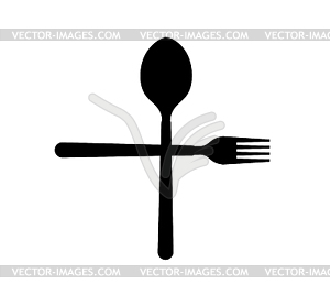 Spoon and Fork Icon - vector EPS clipart