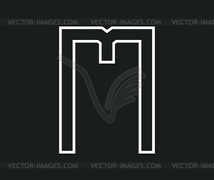 M Logo Concept - white & black vector clipart