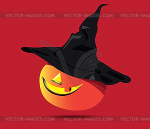 Pumpkin with Hat - vector clip art